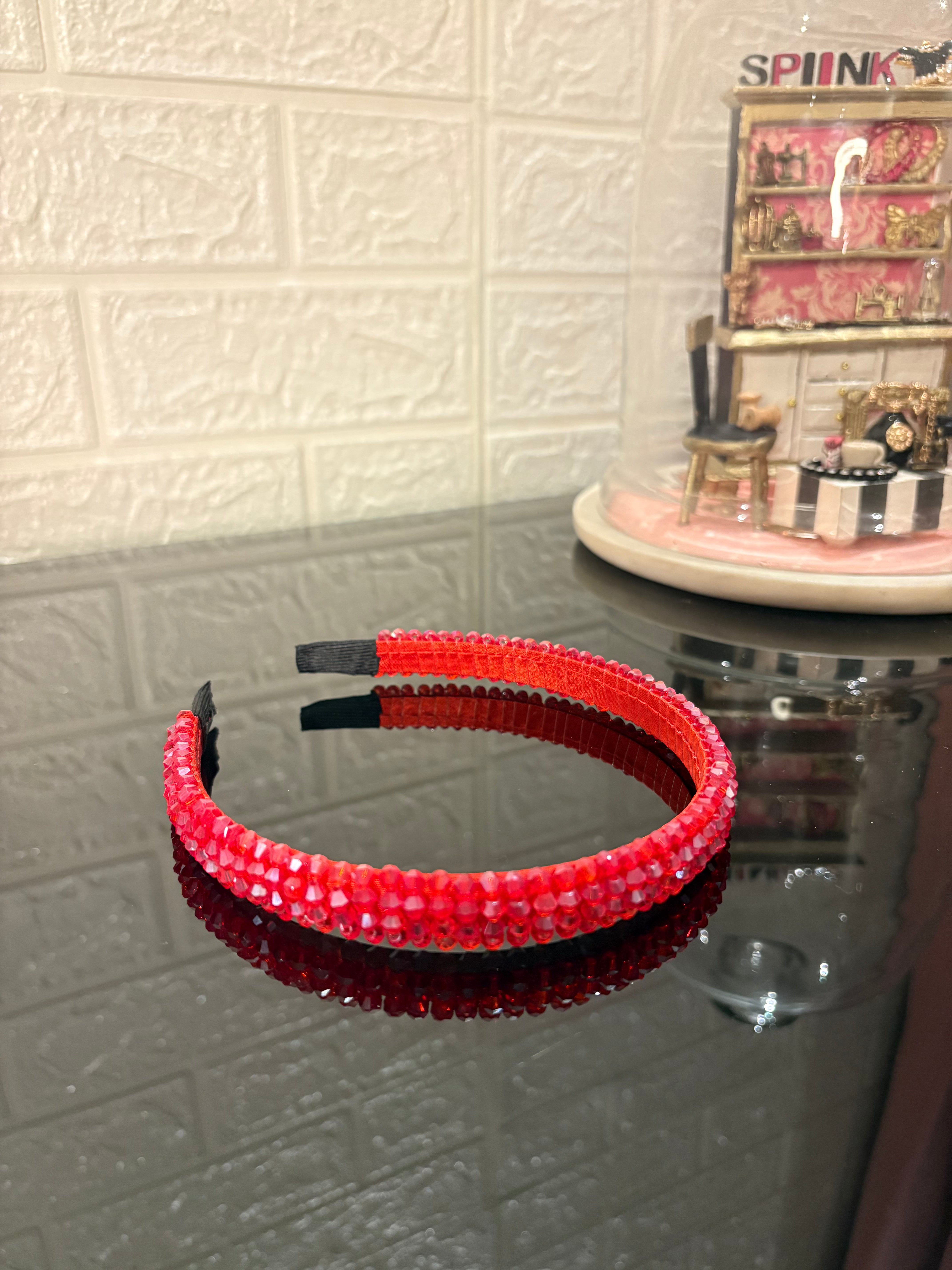 Red Beaded Hairband