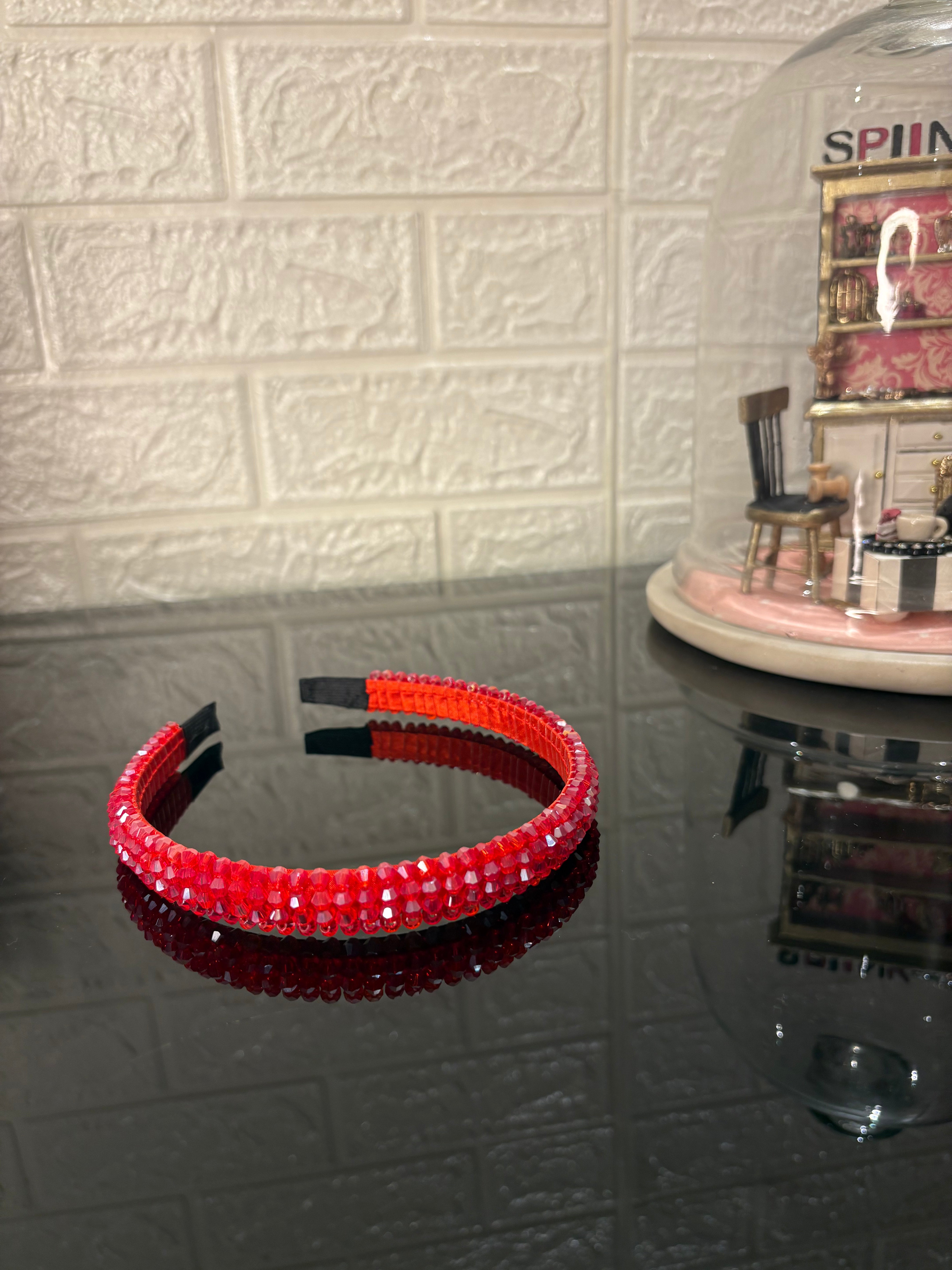 Red Beaded Hairband