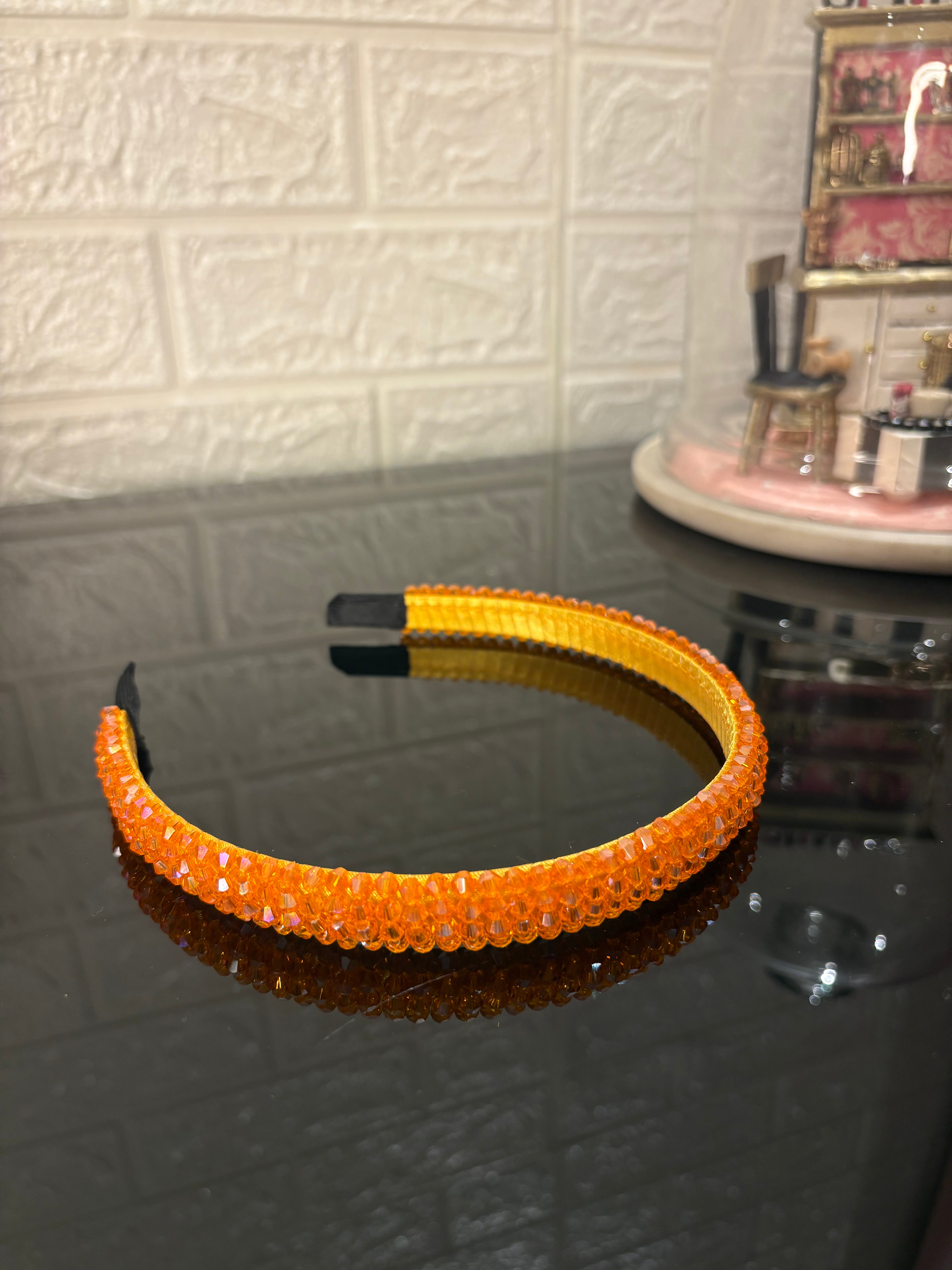 Orange Beaded Hairband