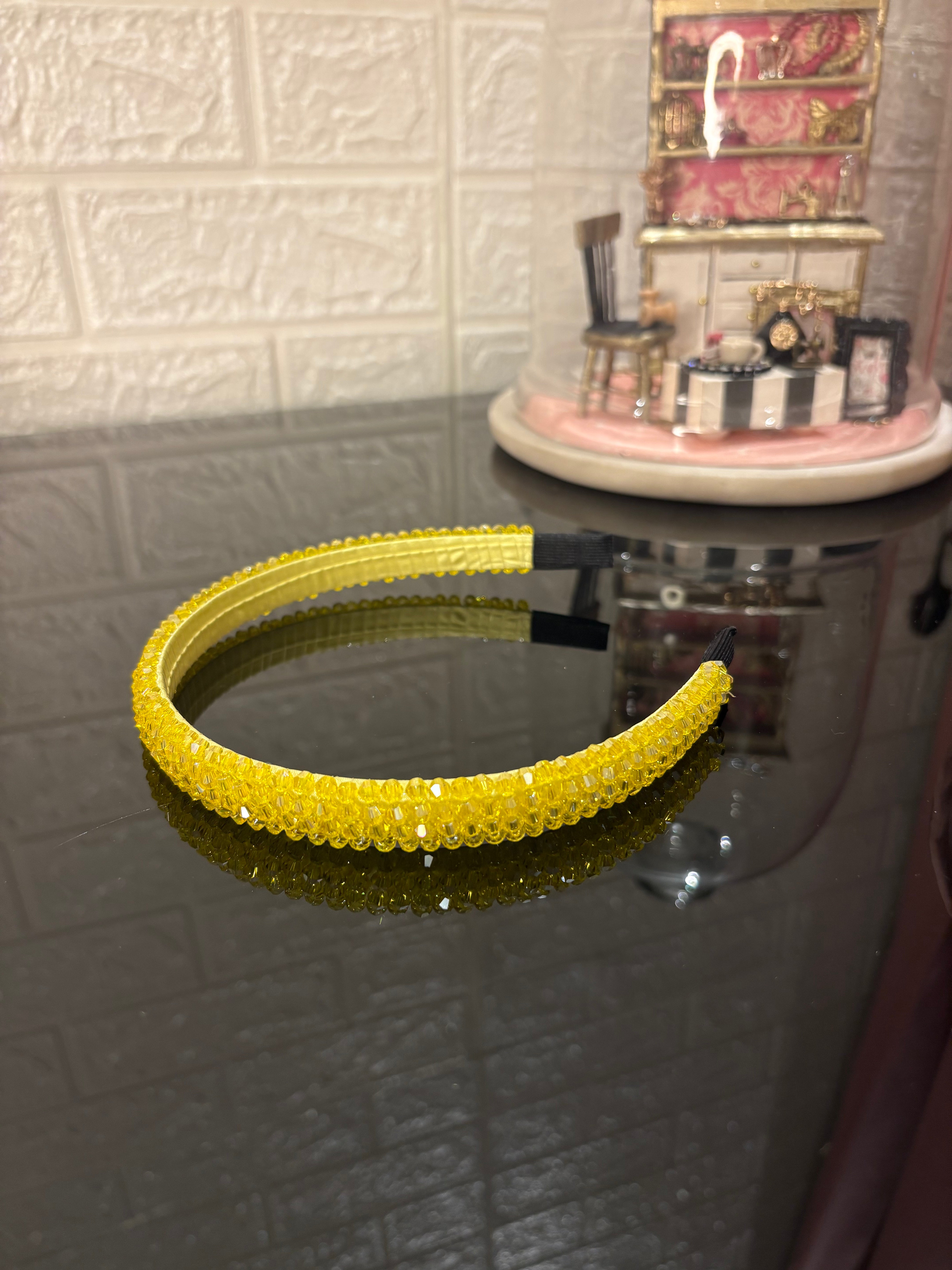 Yellow Beaded Hairband