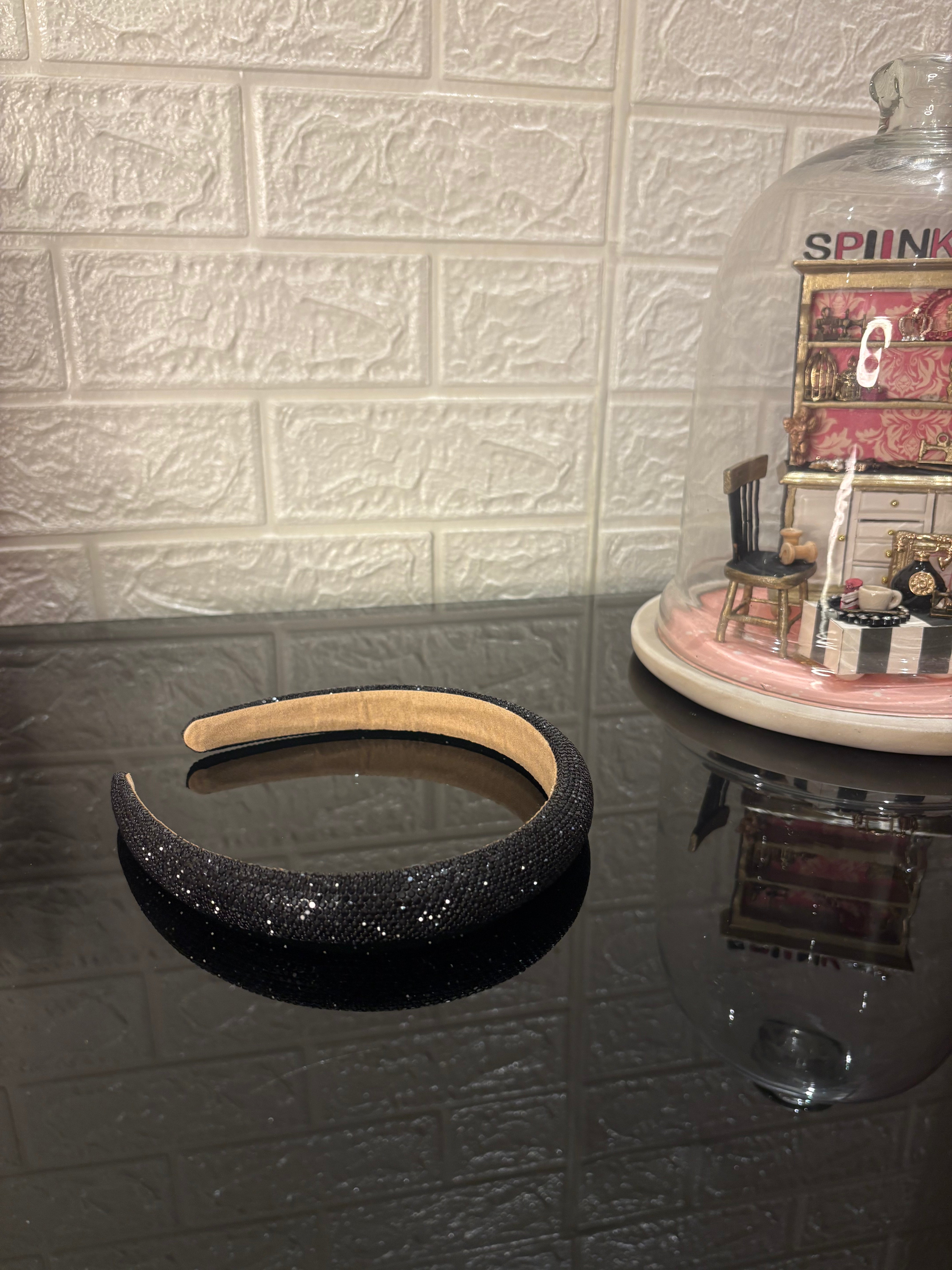 Crystelle Black Rhinestone Hairband