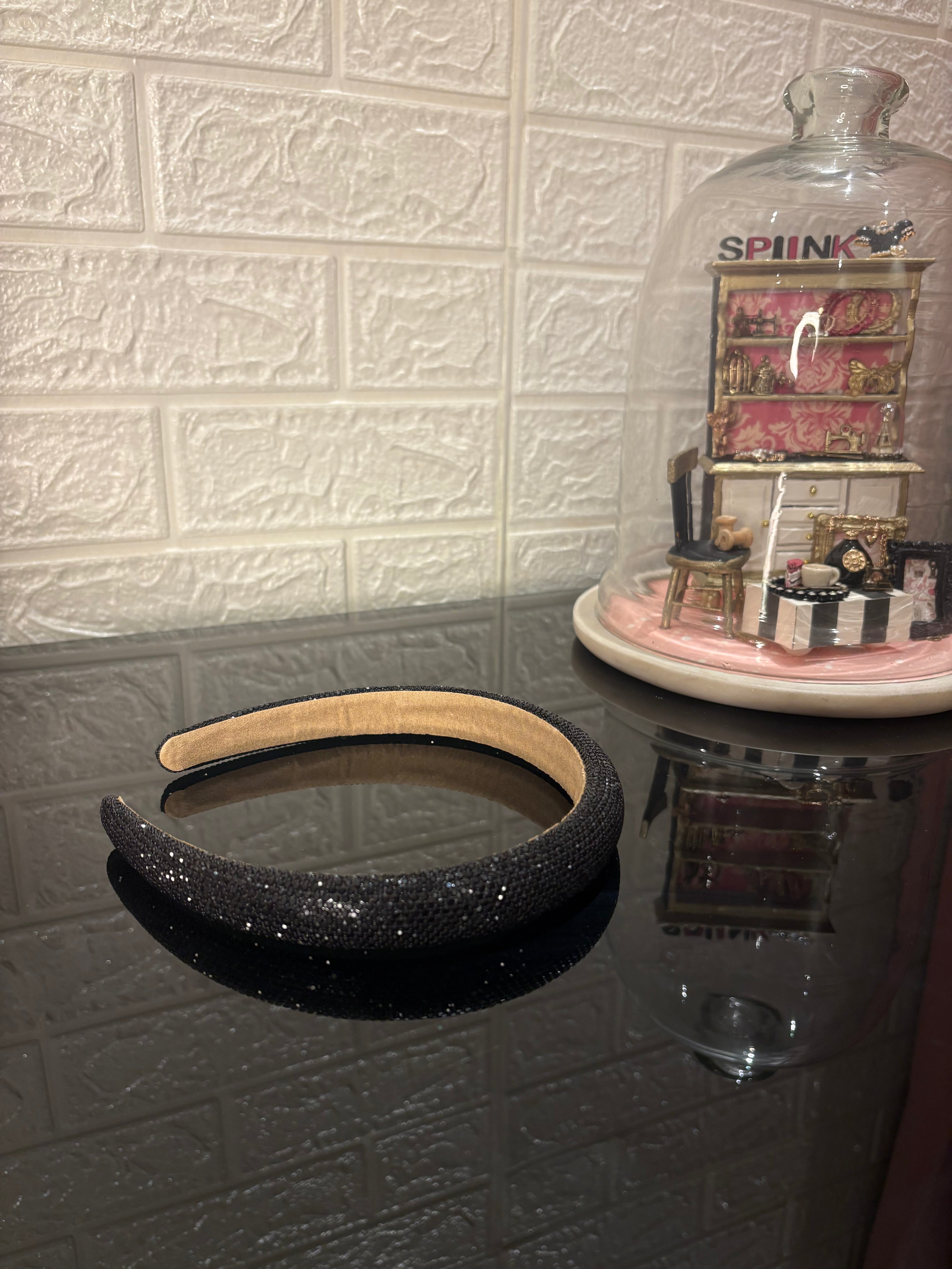 Crystelle Black Rhinestone Hairband