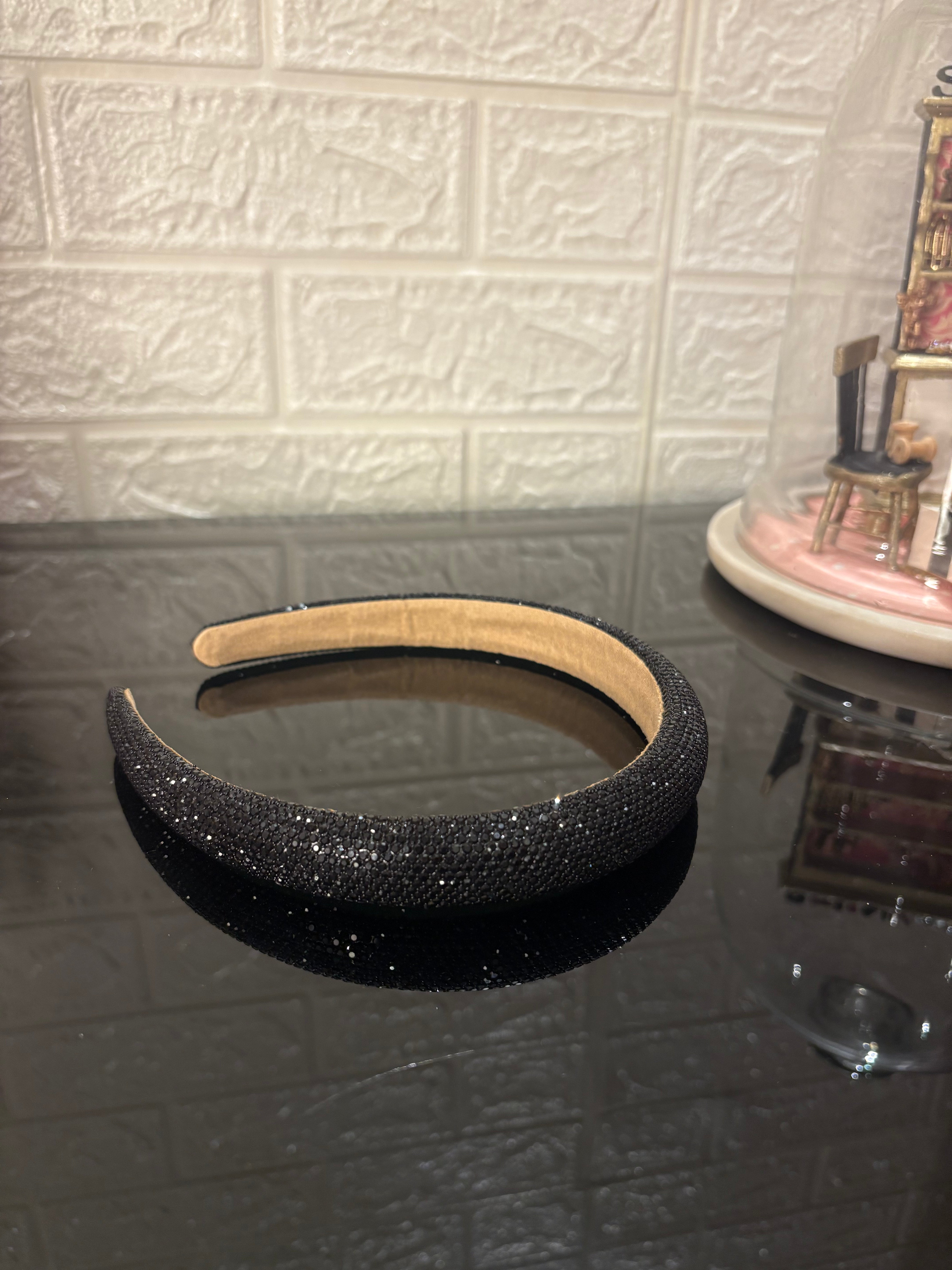 Crystelle Black Rhinestone Hairband