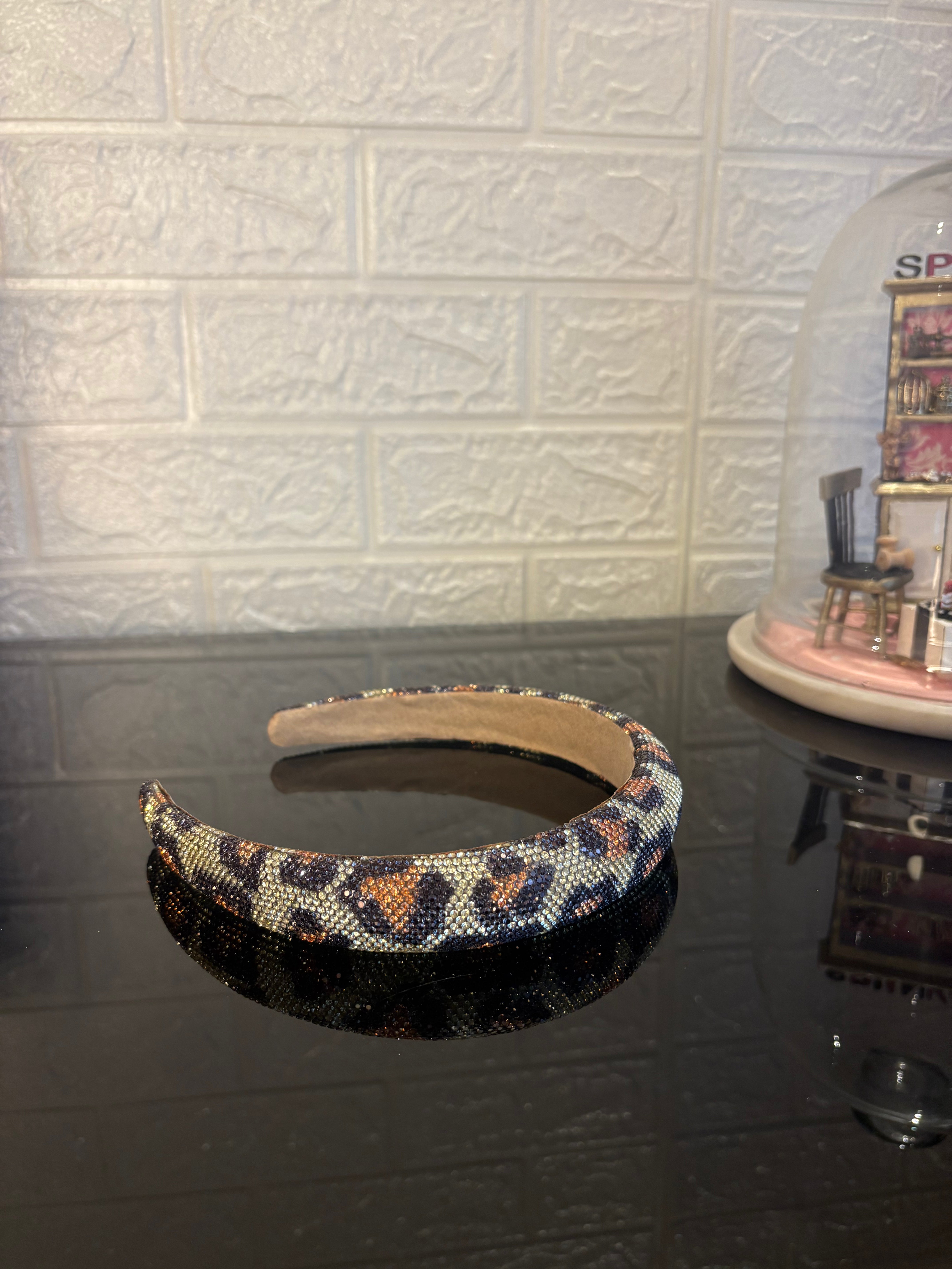 Crystelle Brown & Gold Rhinestone Hairband