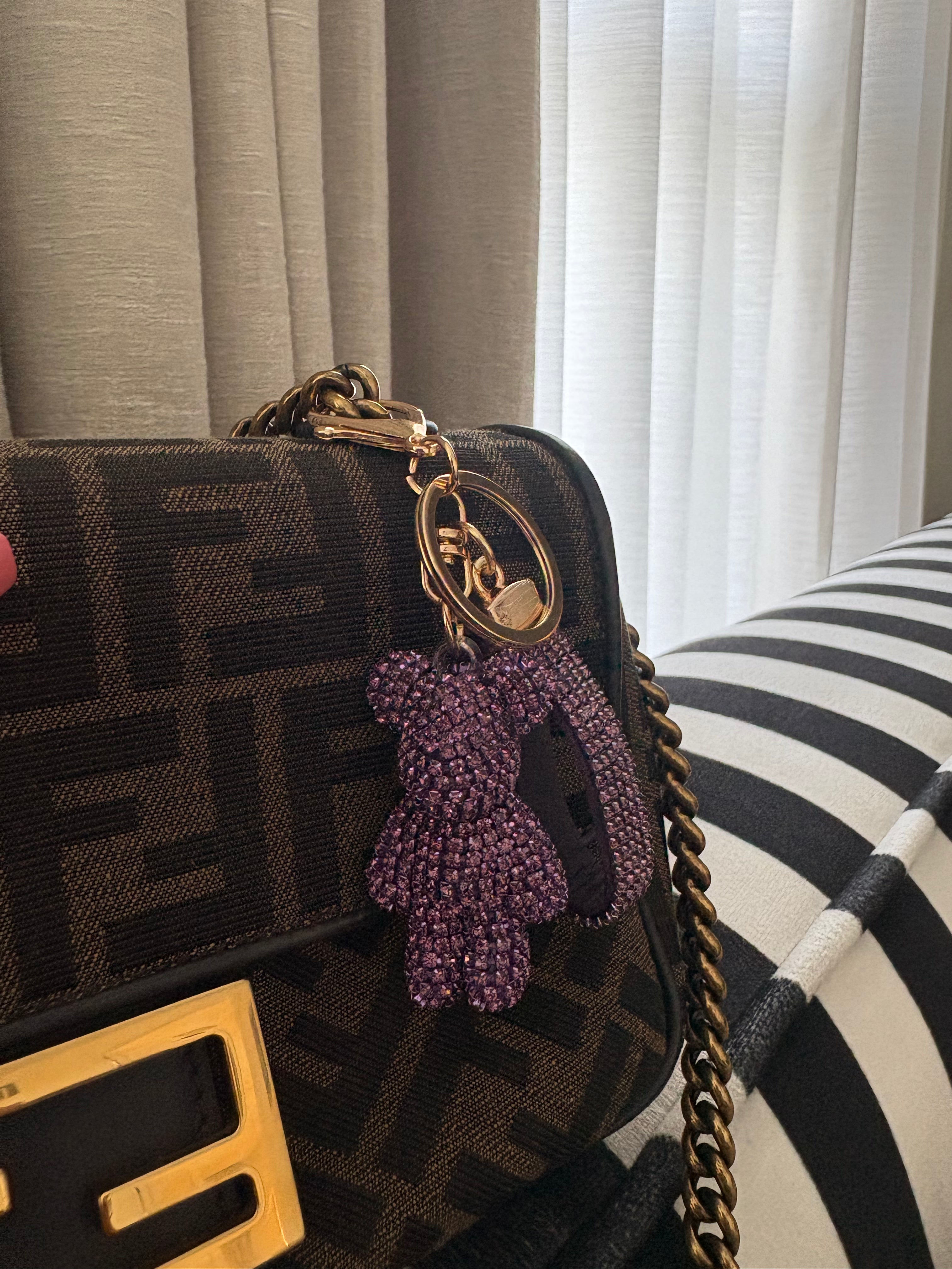 Purple Blingy Bear Charm