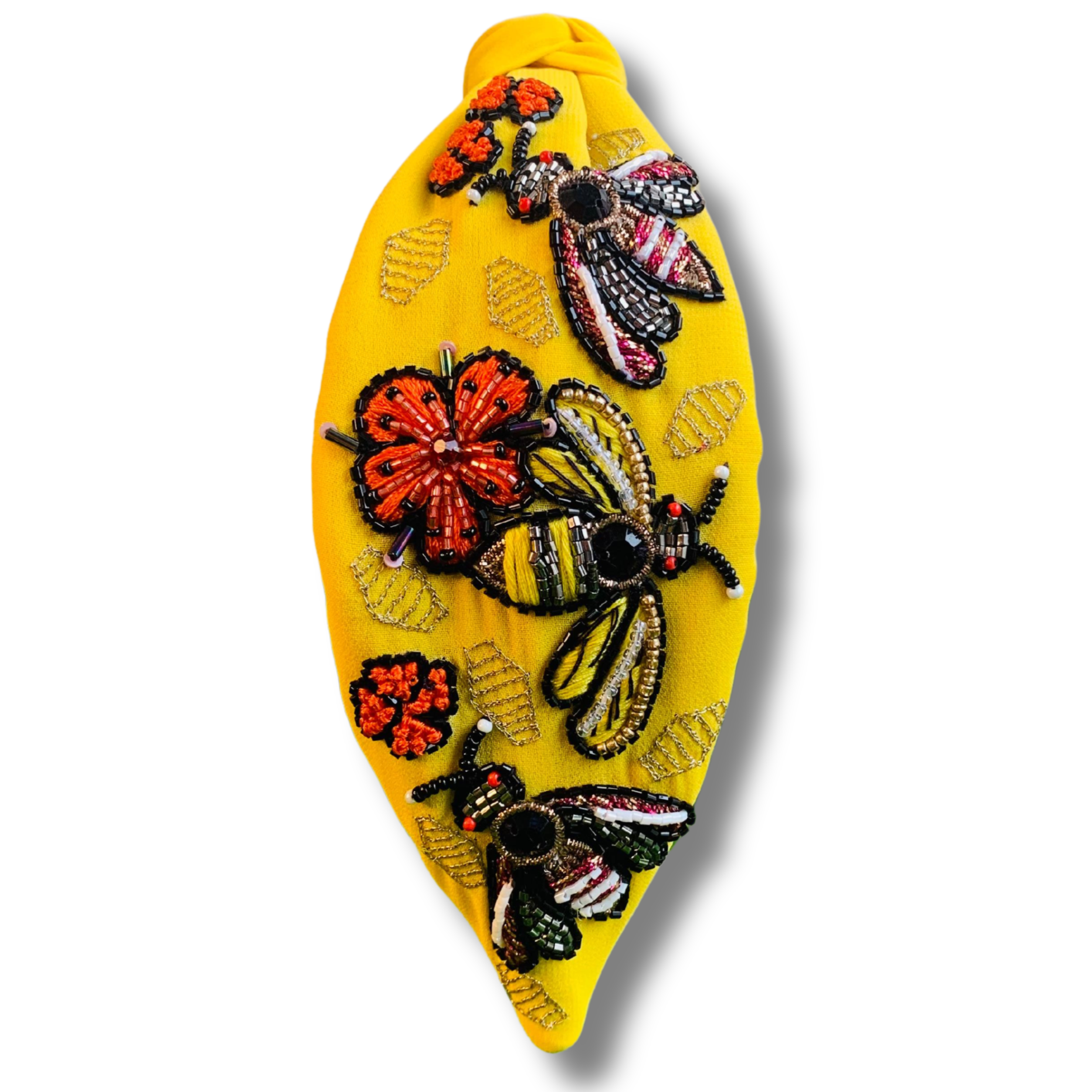 Honeycomb Bee Yellow Turban Hairband