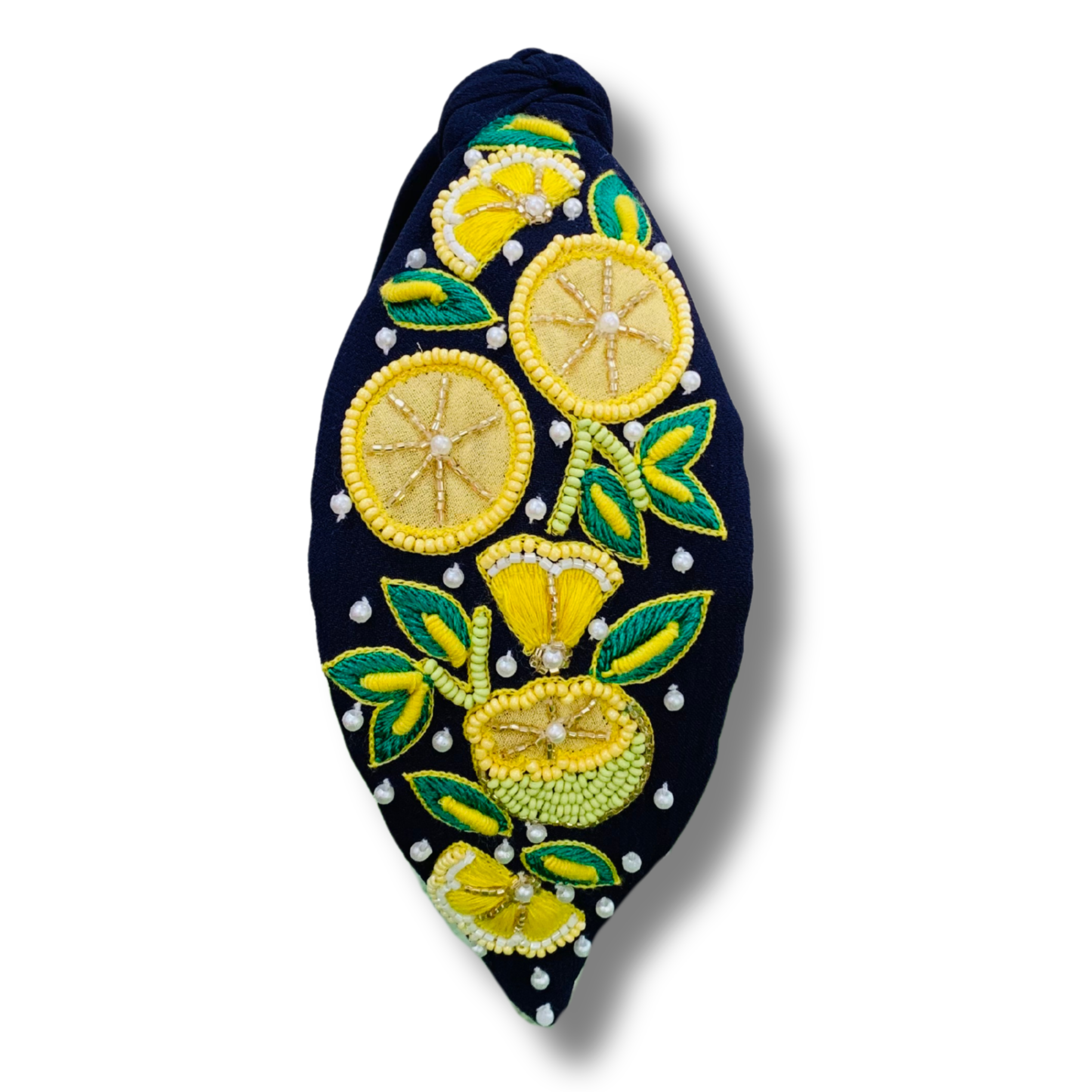 Lemon Orchid Blue Turban Hairband