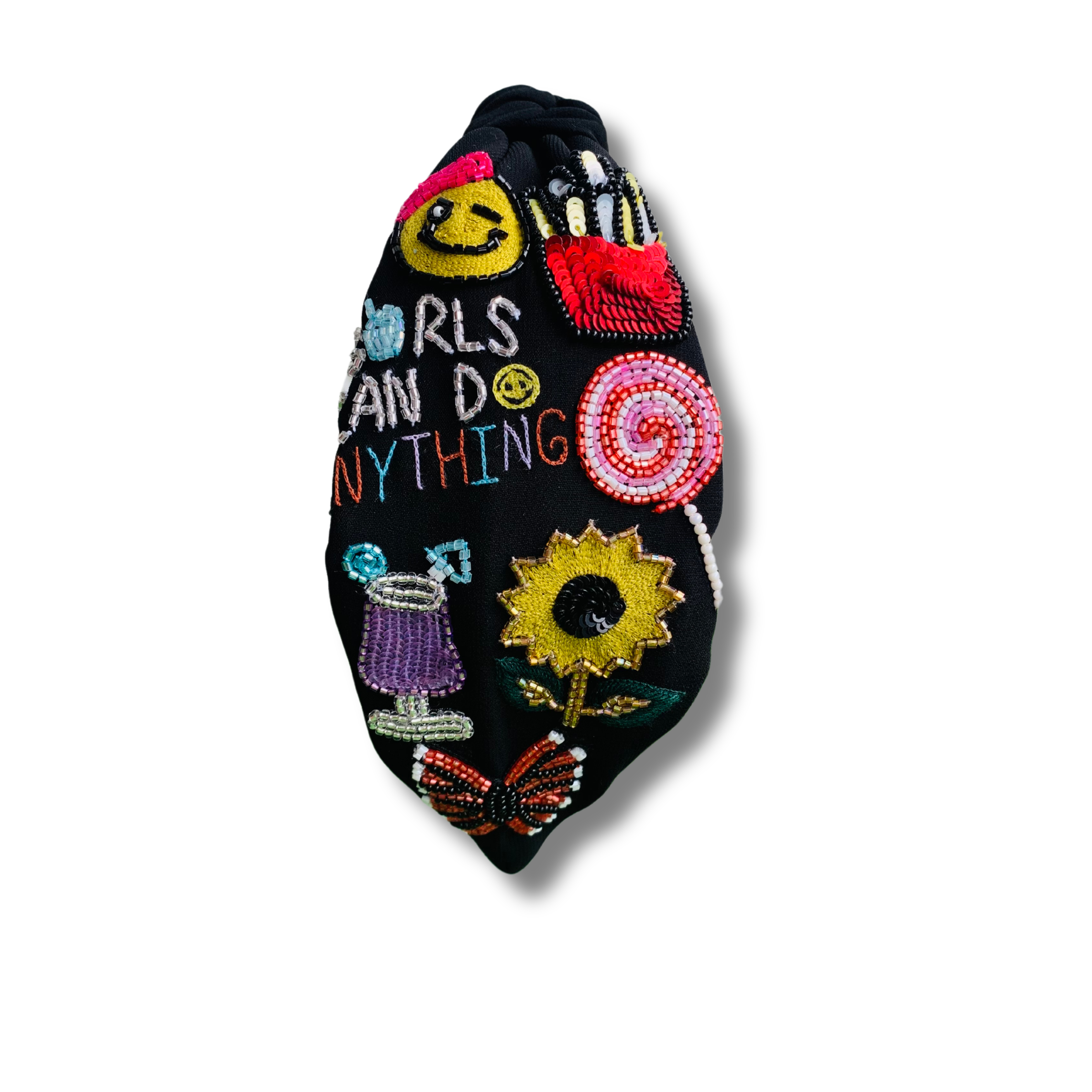 Emoji Initial Black Turban Hairband