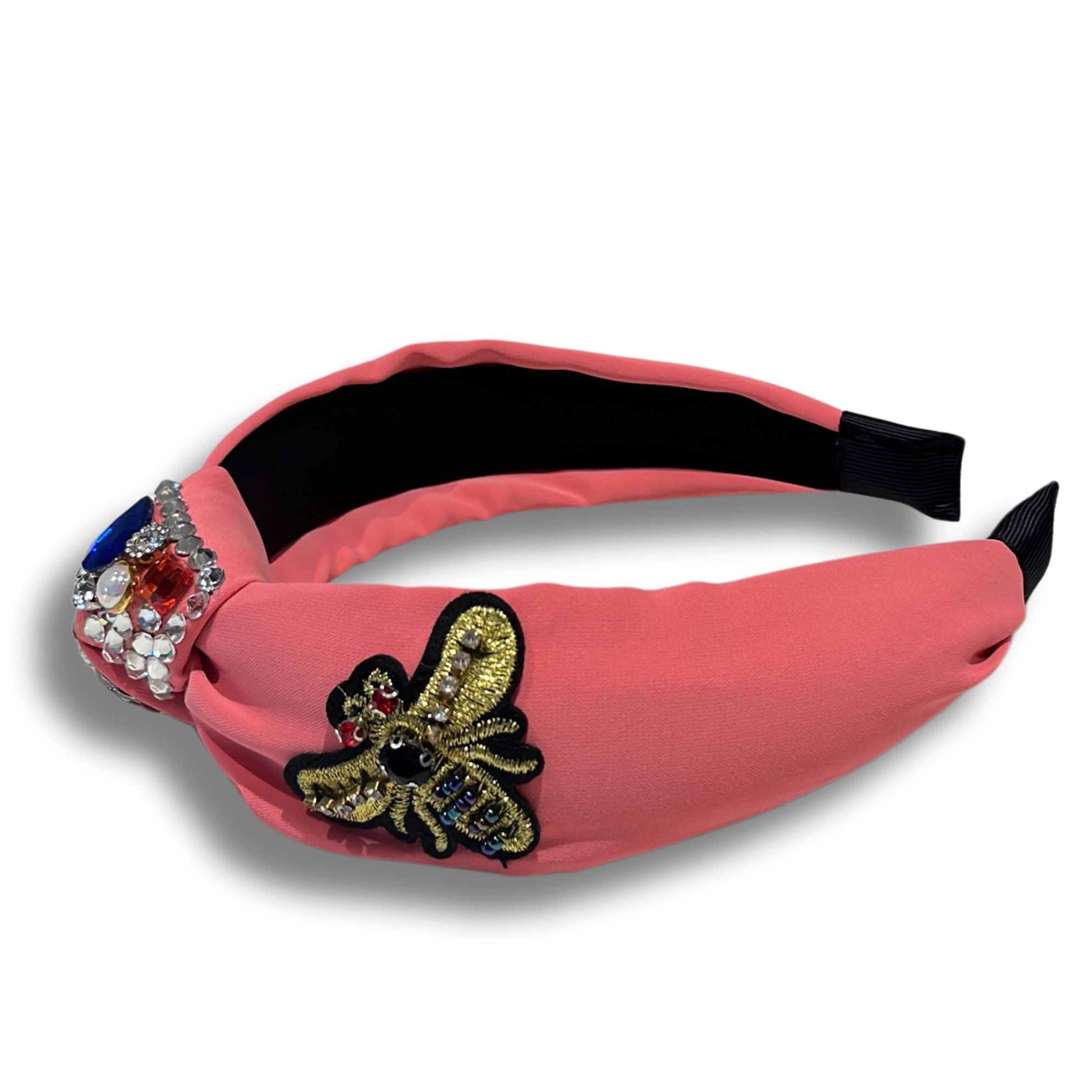 Queen Bee Charm Coral Turban Hairband