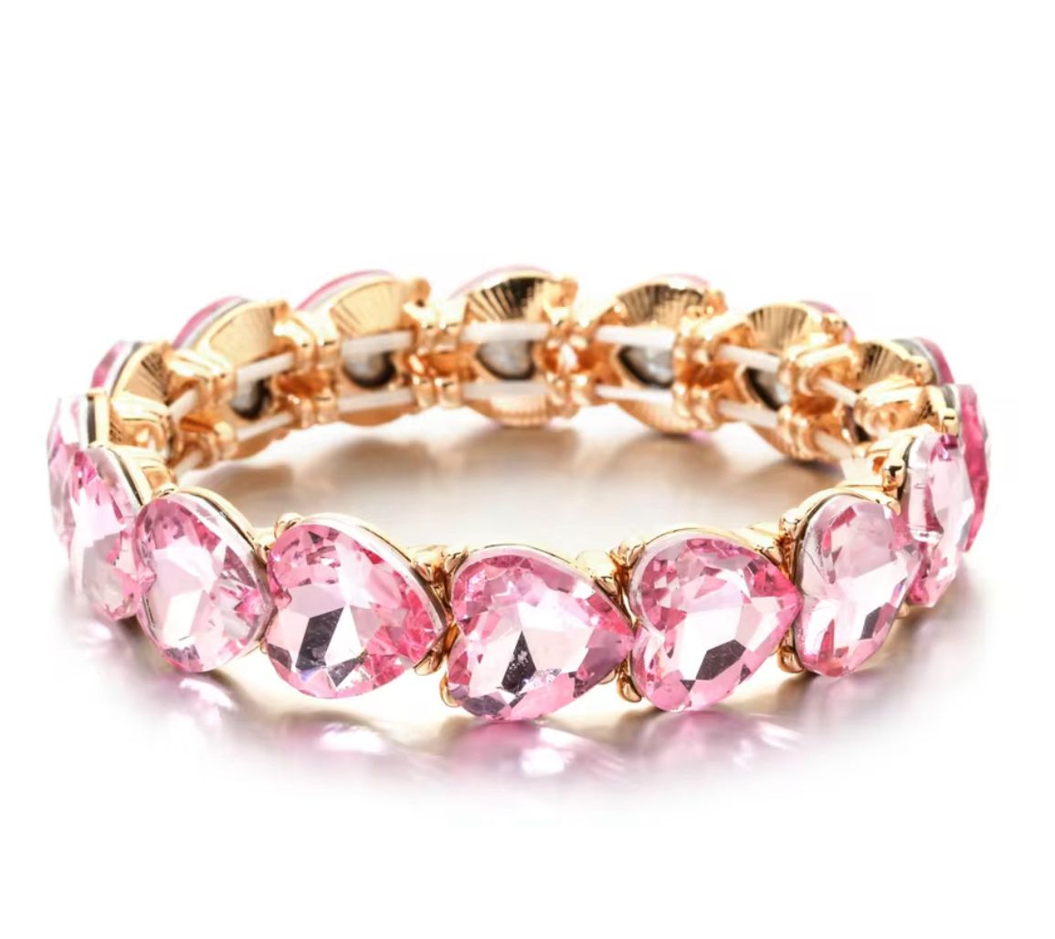 Rose Heart Crystal Bracelet