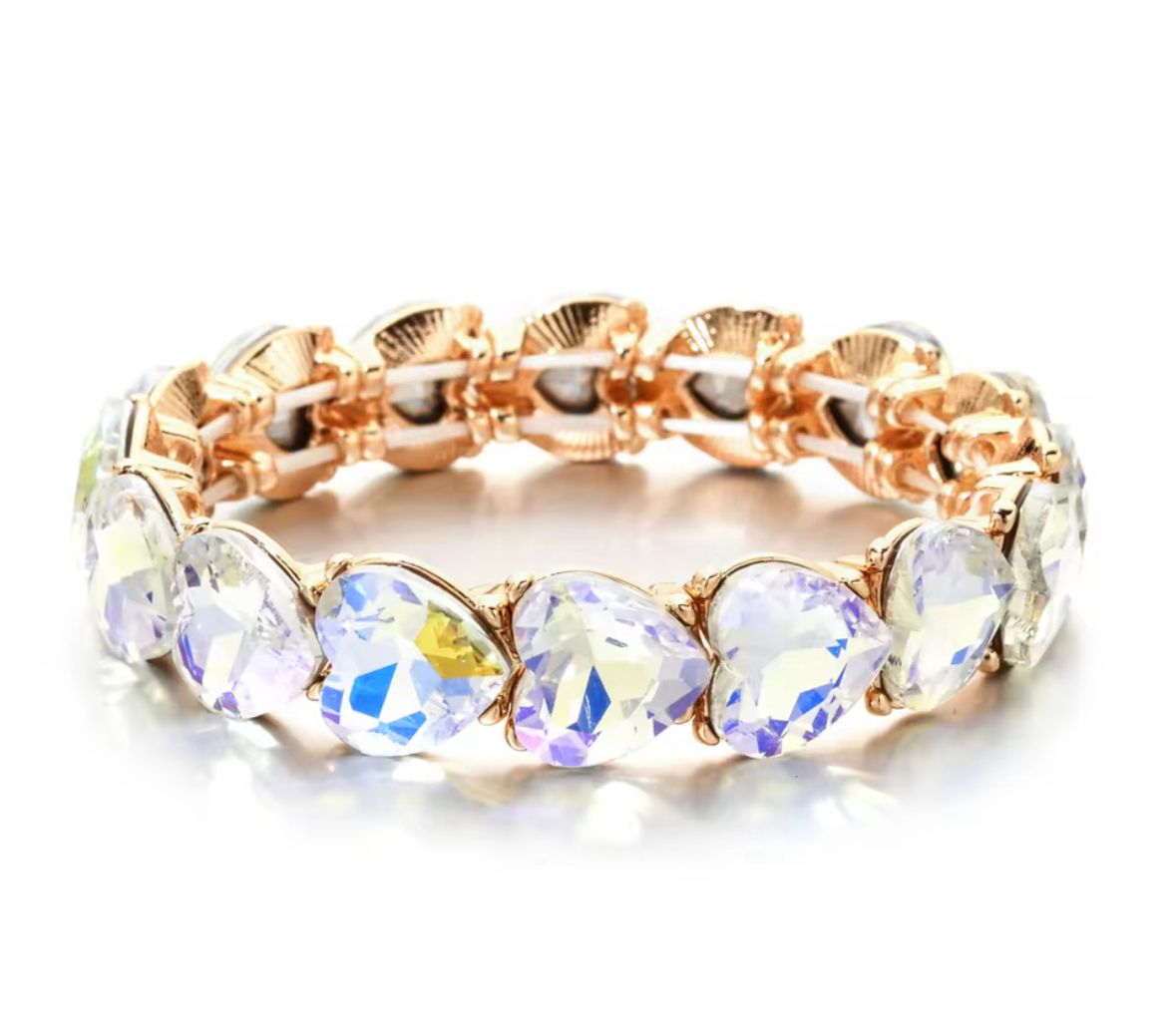 White Heart Crystal Bracelet