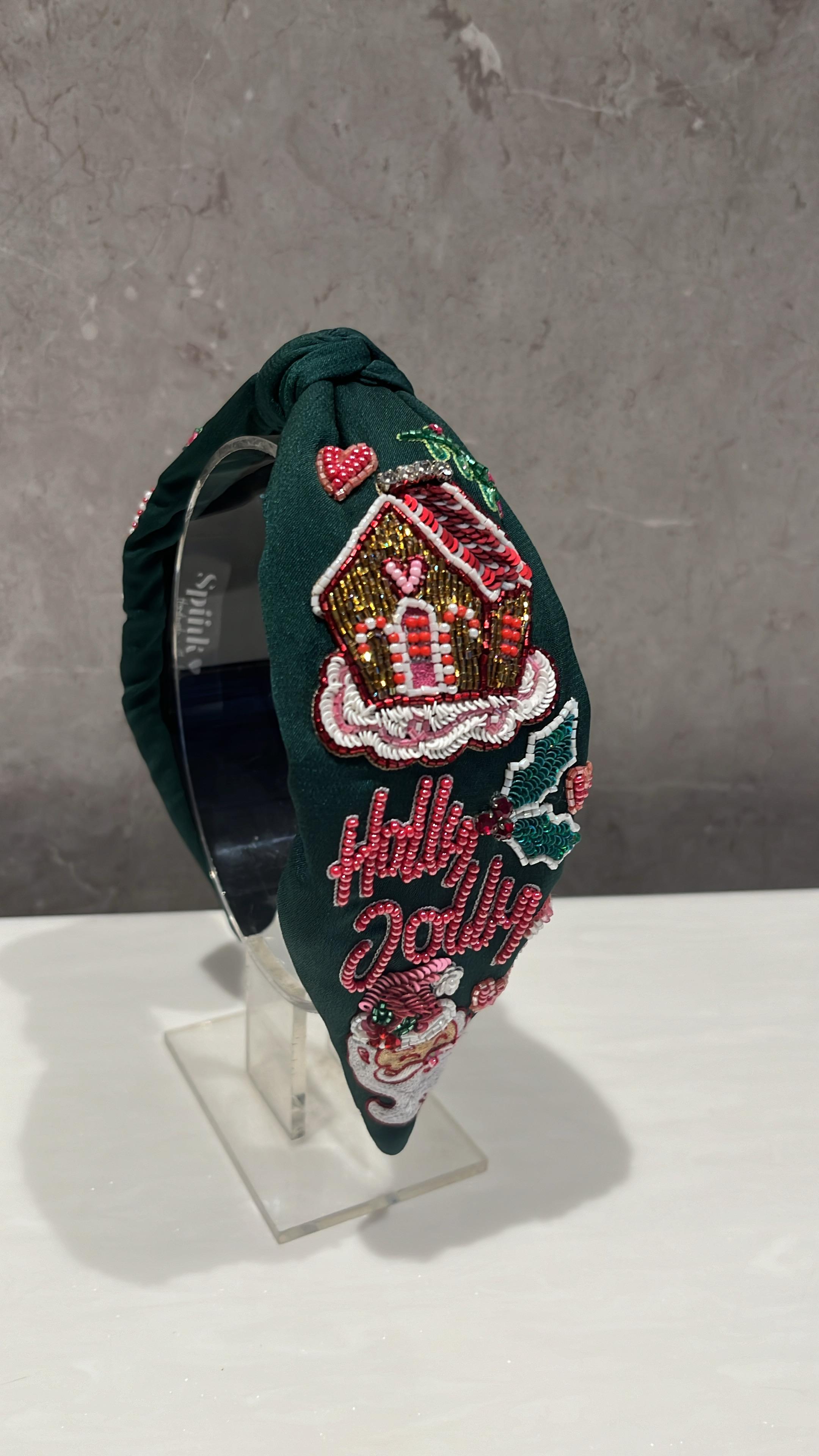 Holly Jolly Green Turban Hairband