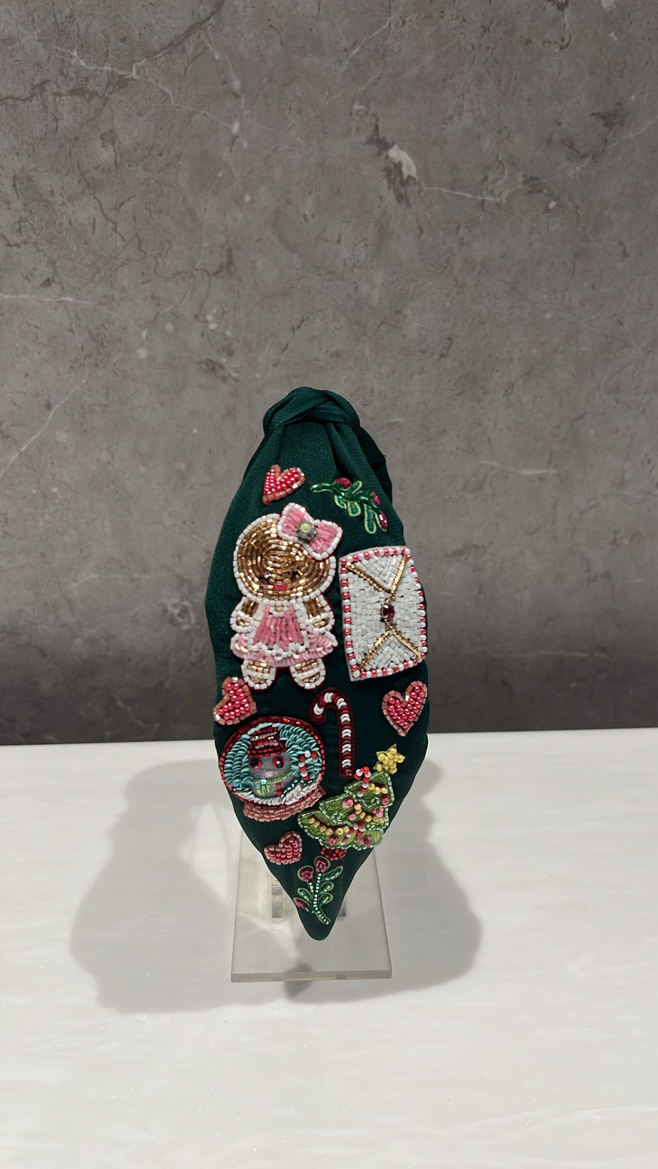 Holly Jolly Green Turban Hairband