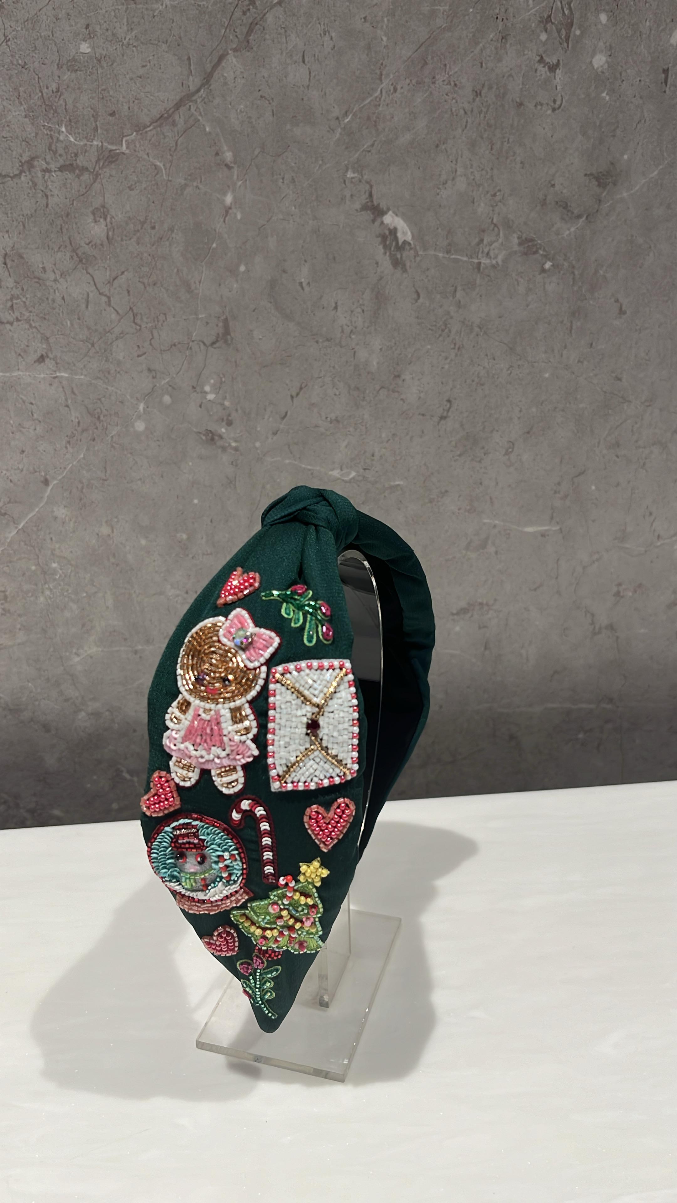 Holly Jolly Green Turban Hairband