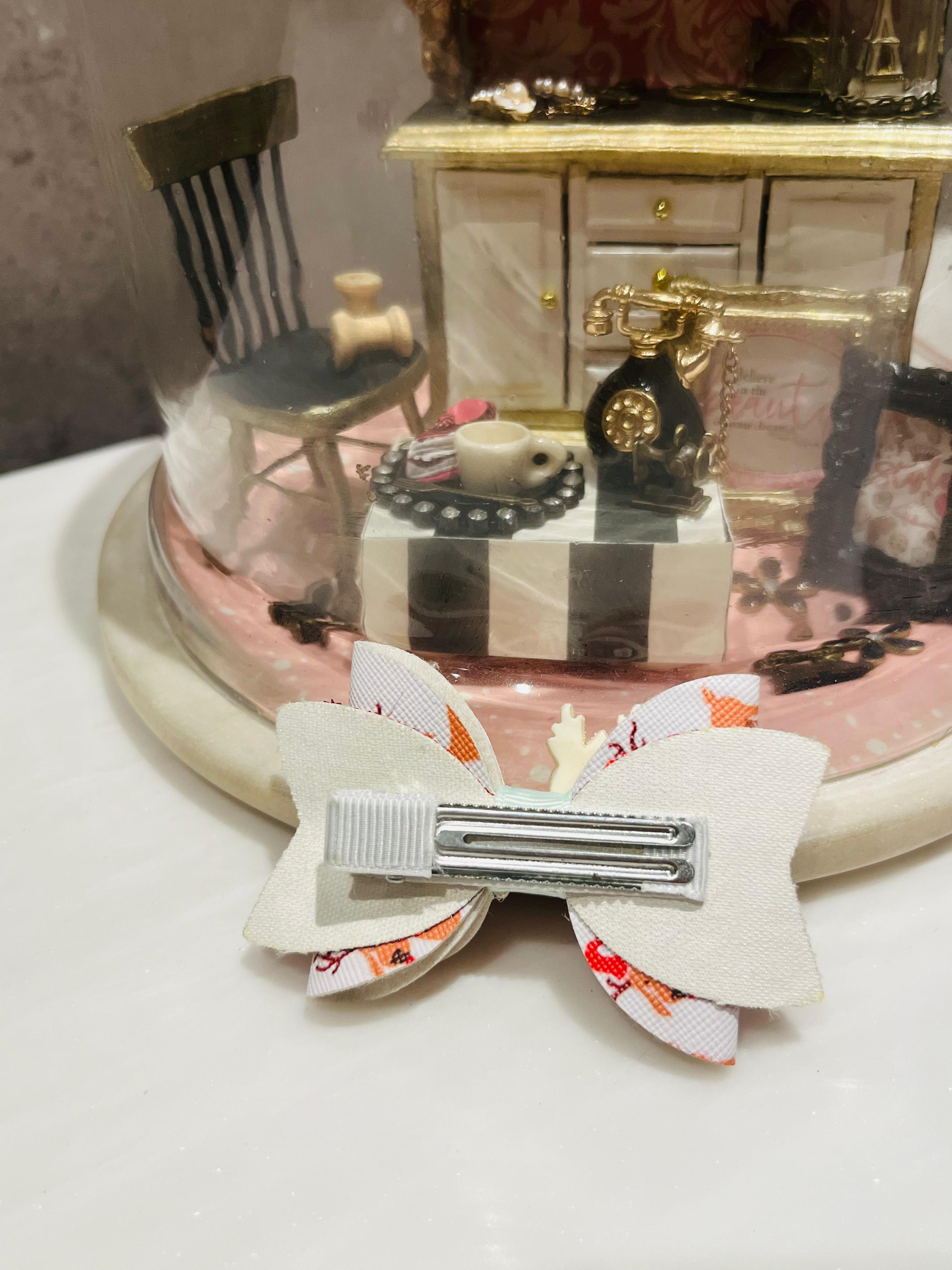 Little Reindear Bow Alligator Hair Clip