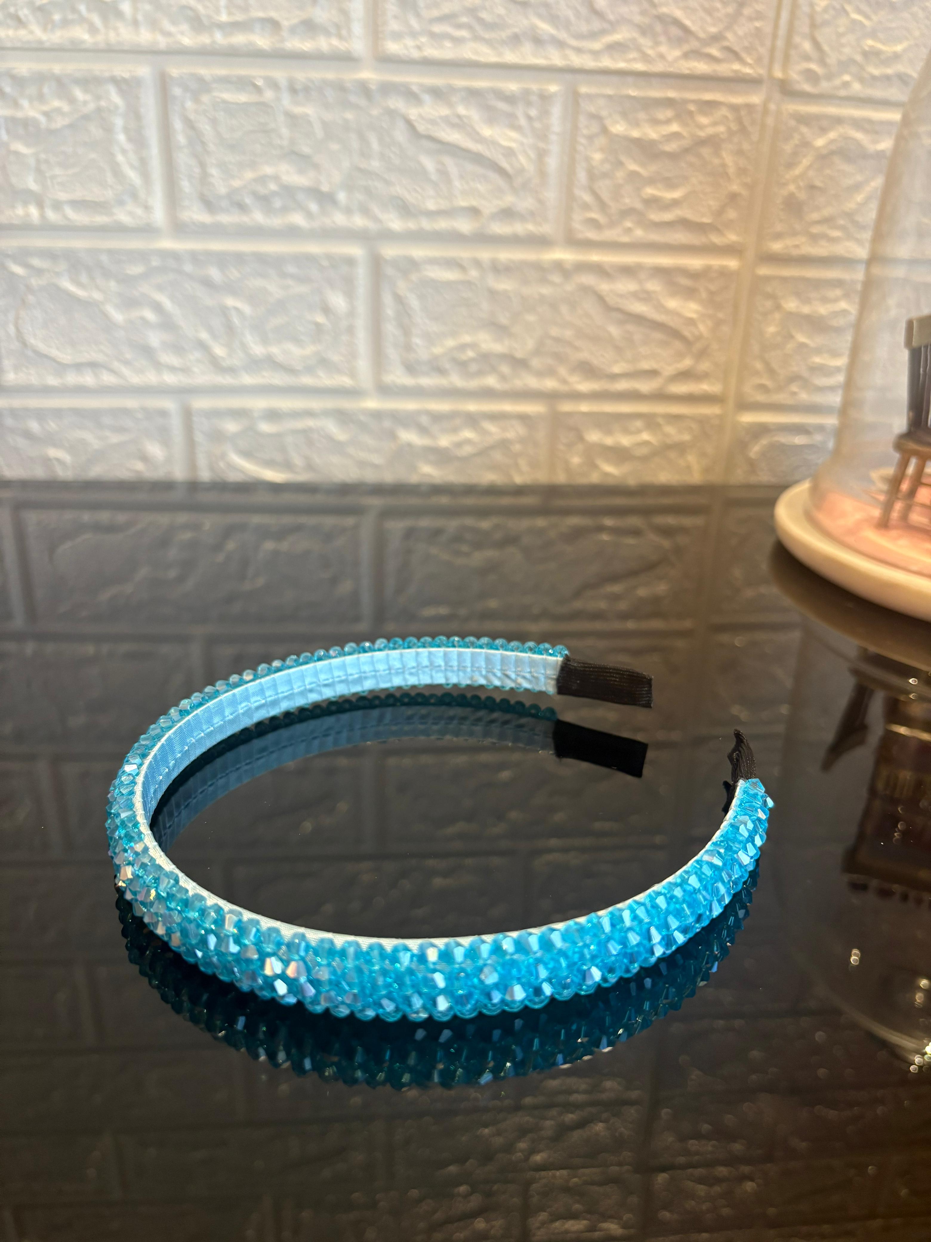 Sky Blue Beaded Hairband