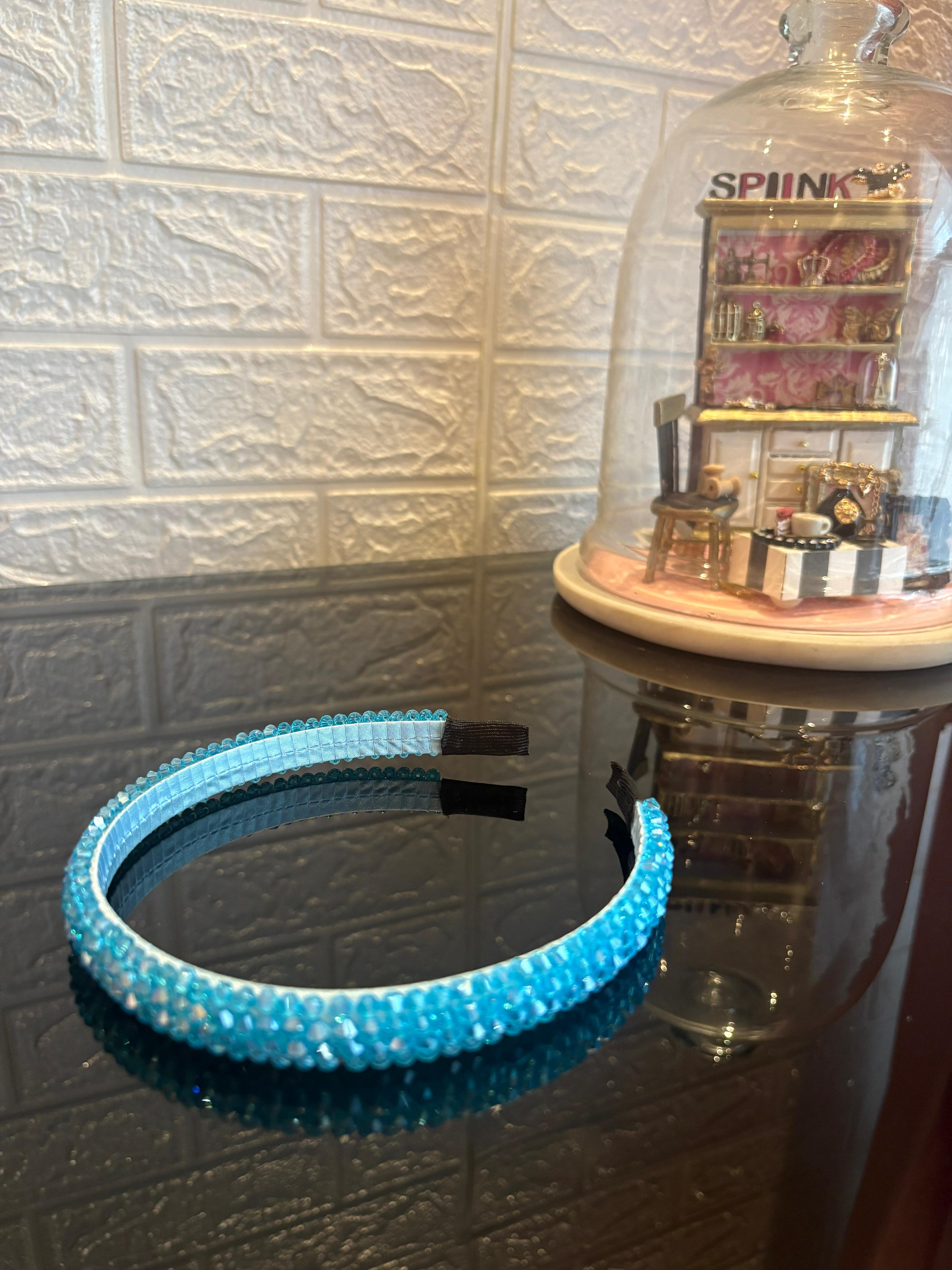 Sky Blue Beaded Hairband