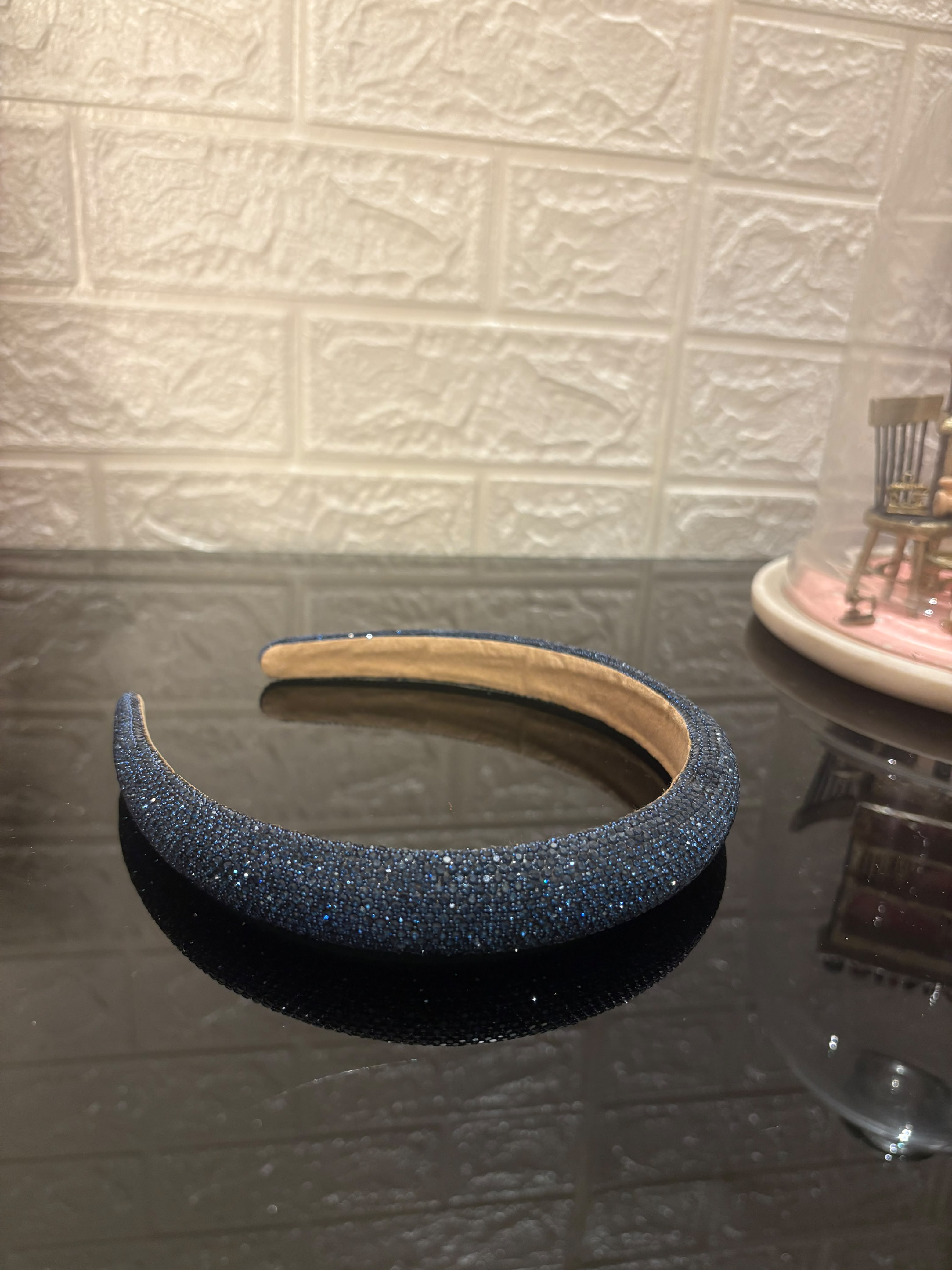 Navy Blue Rhinestone Headband