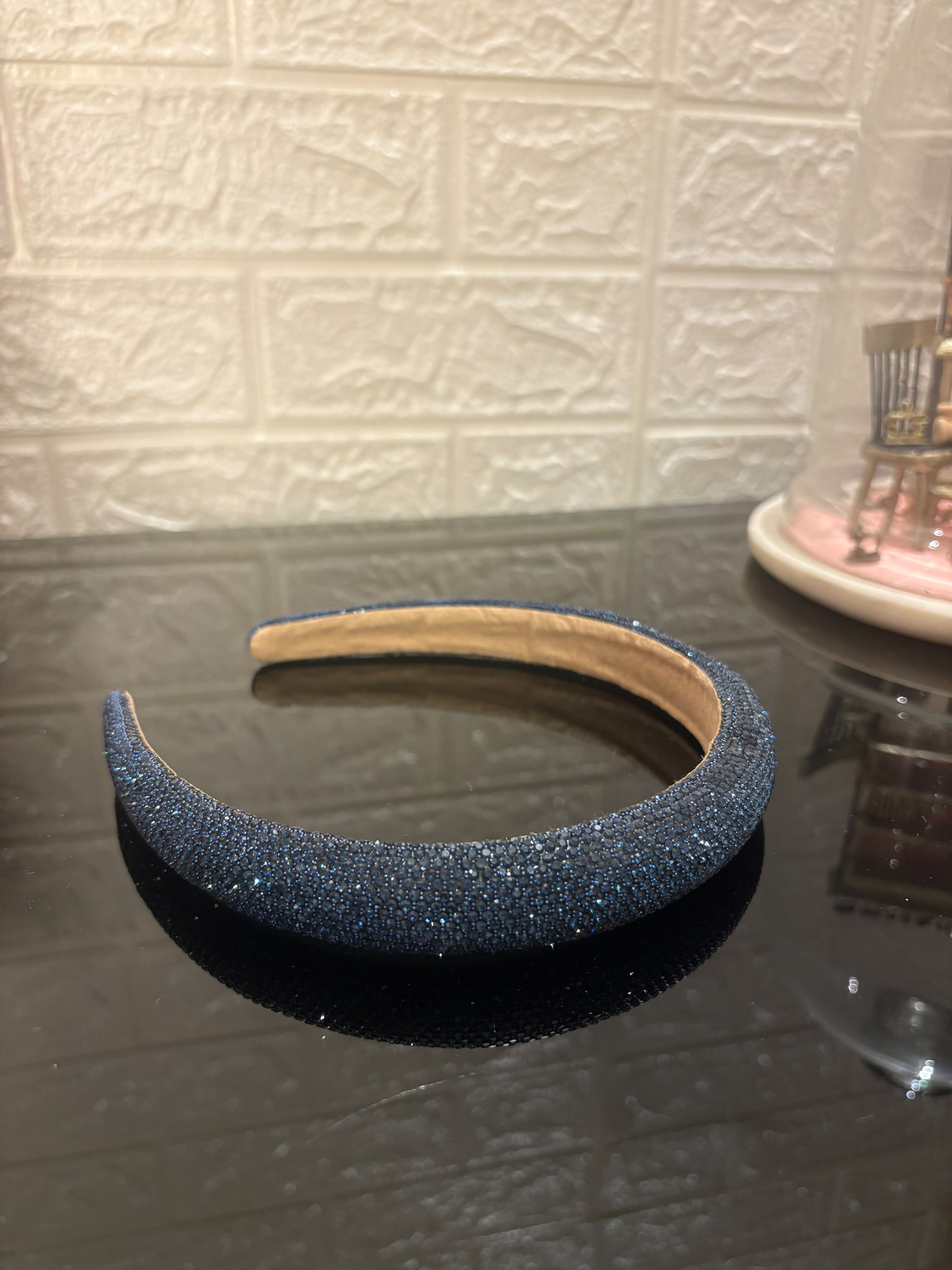 Navy Blue Rhinestone Headband
