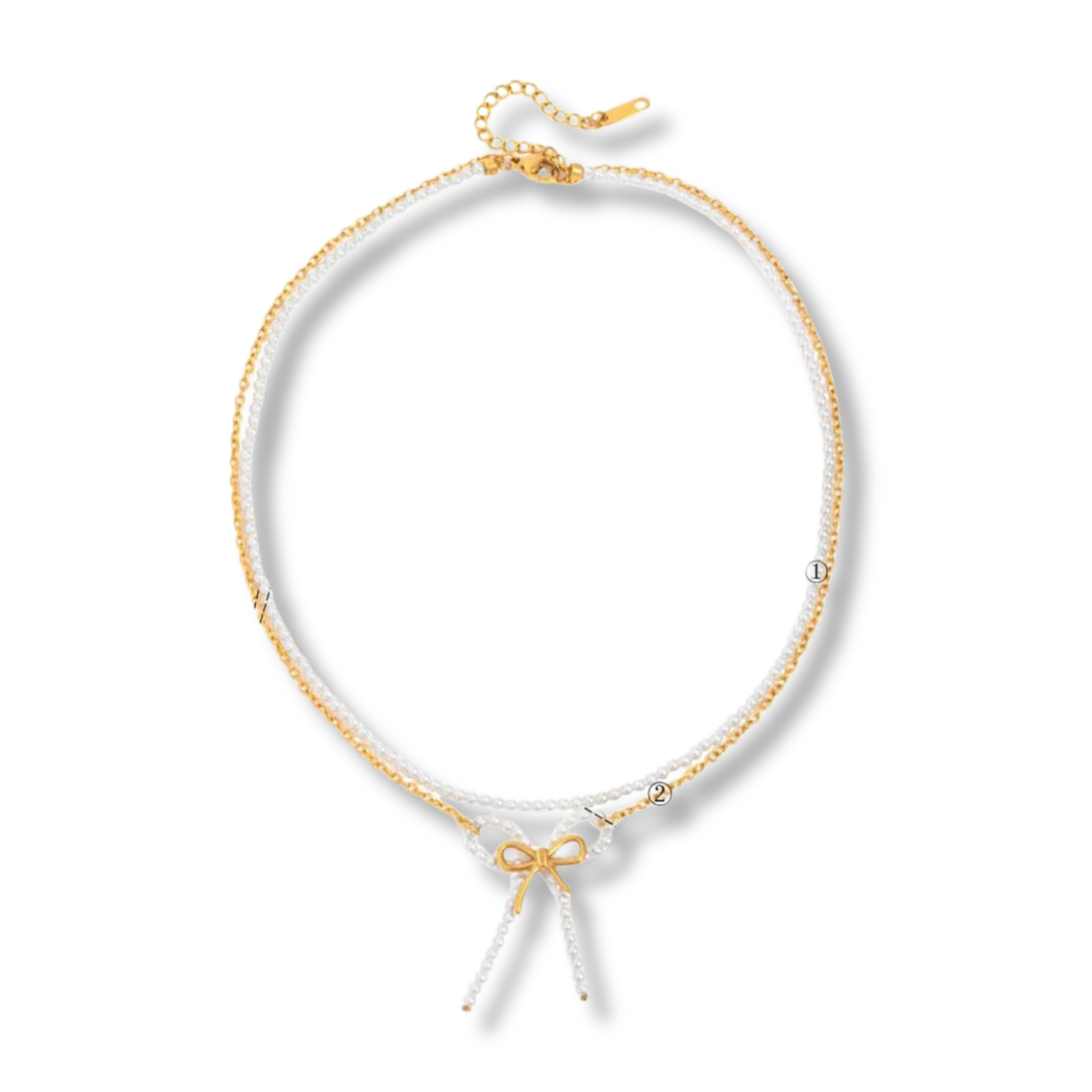 Petite Bow Pearly Necklace
