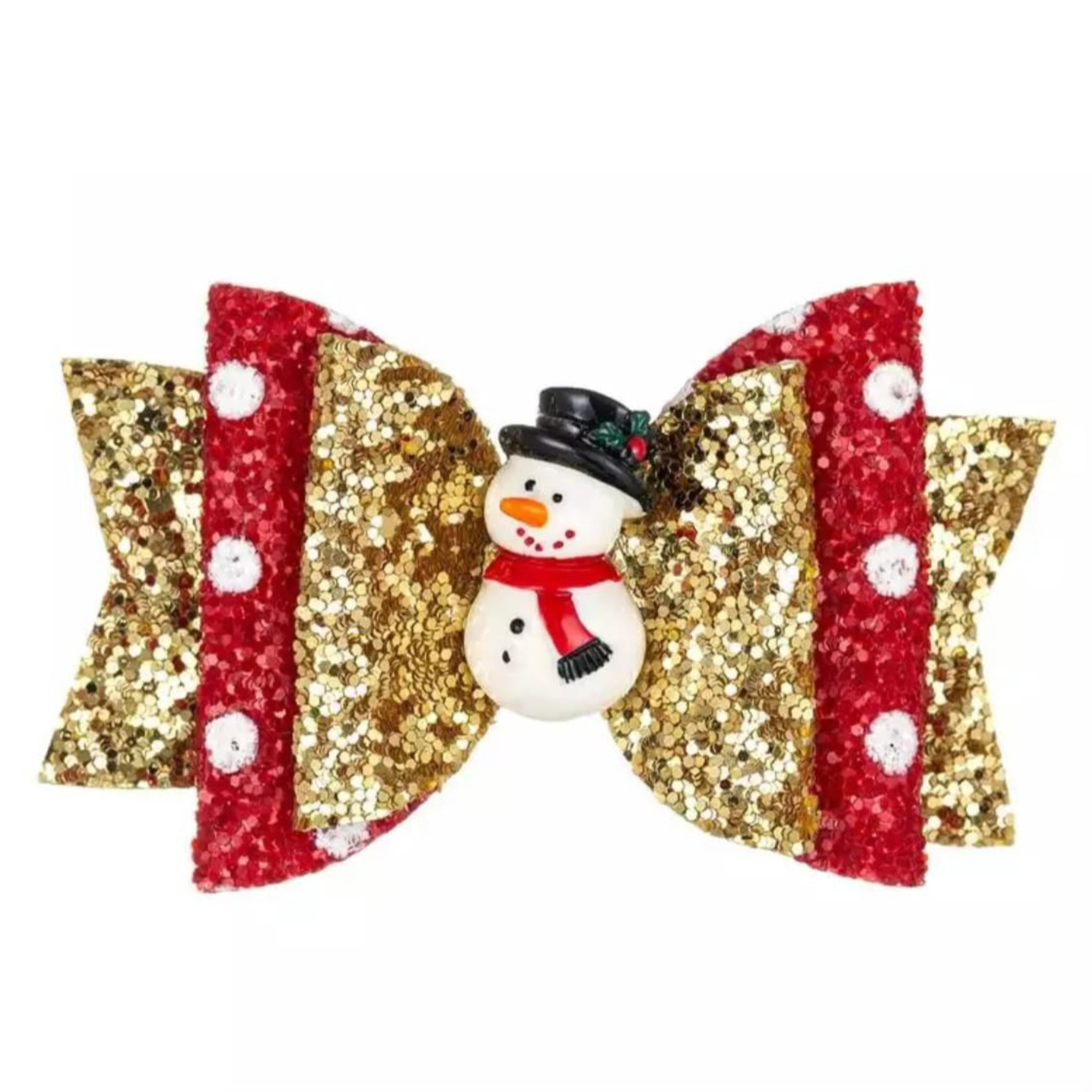 Snowman Sparkle Hair  Bow