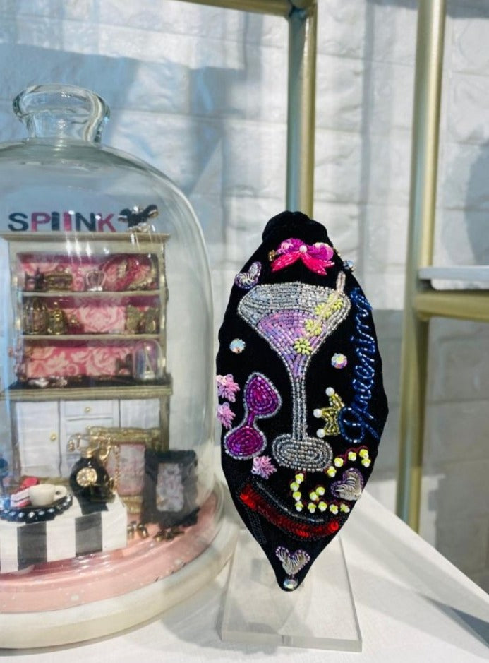 Queening Boss Babe Black Turban Hairband