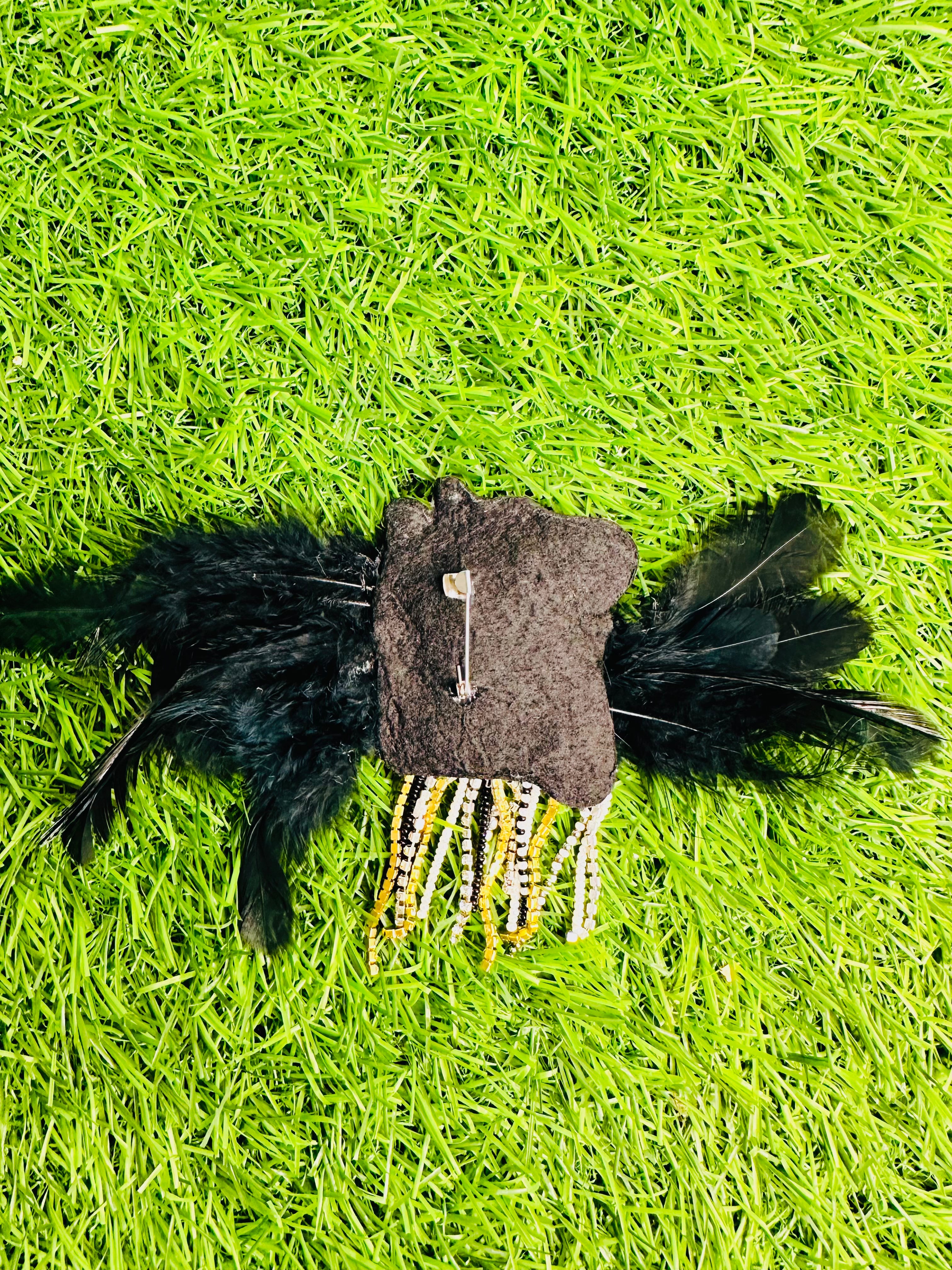 Black Feather Horse brooch