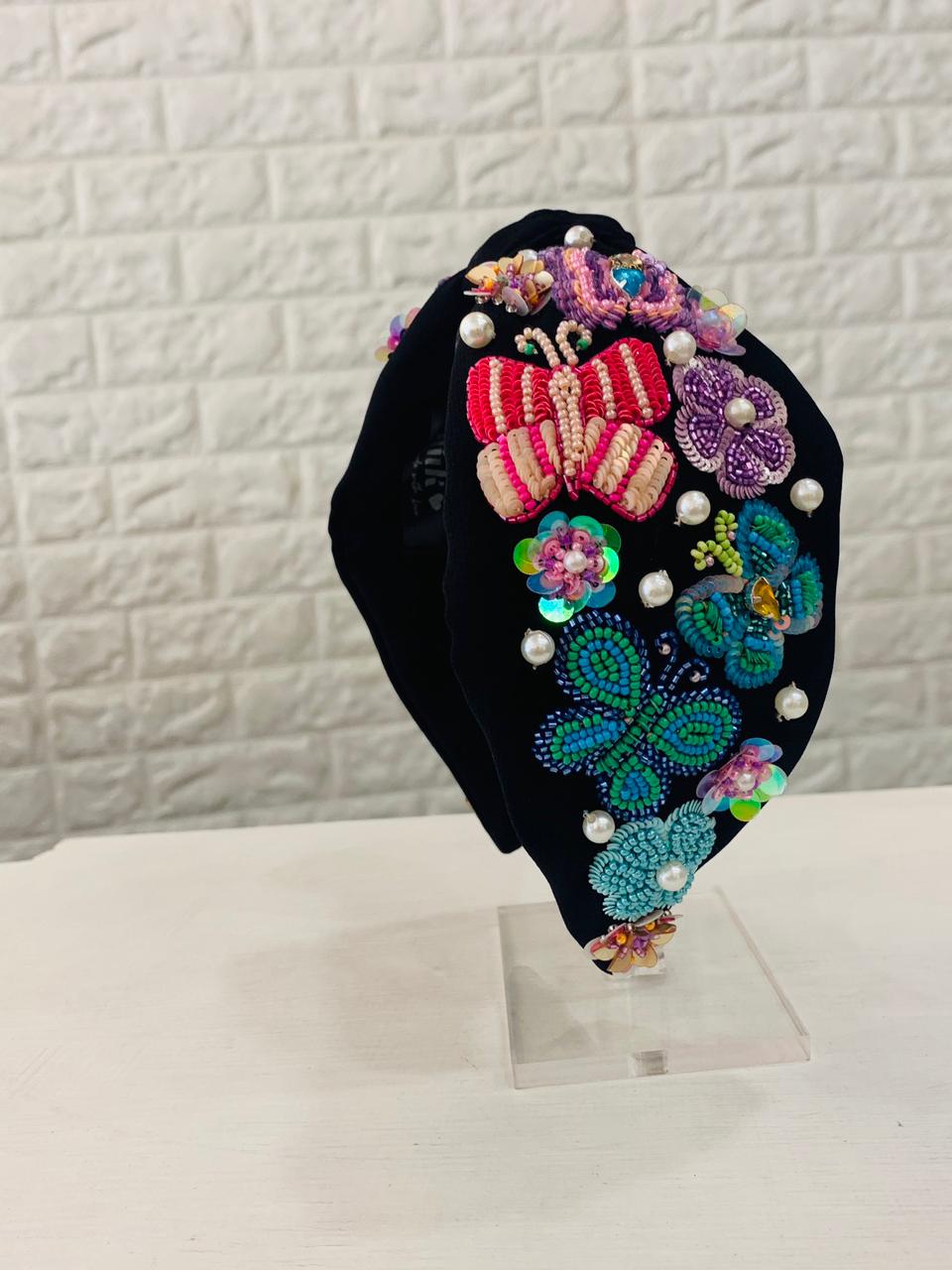 Multicoloured Butterfly Turban Hairband