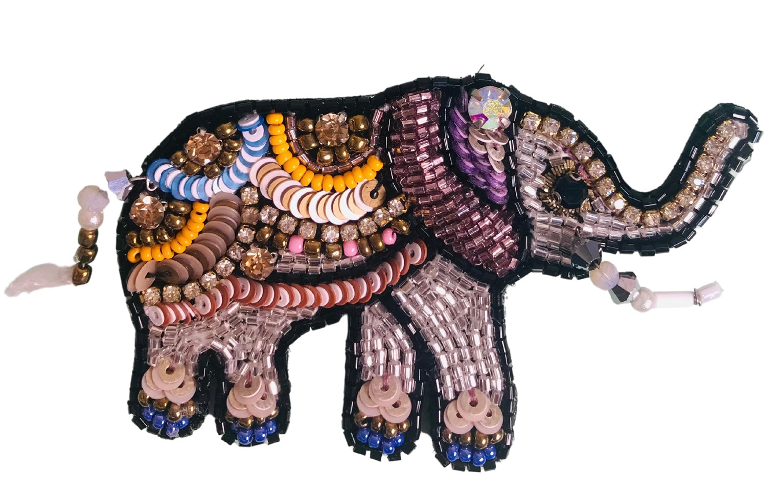 Multicoloured Elephant Brooch