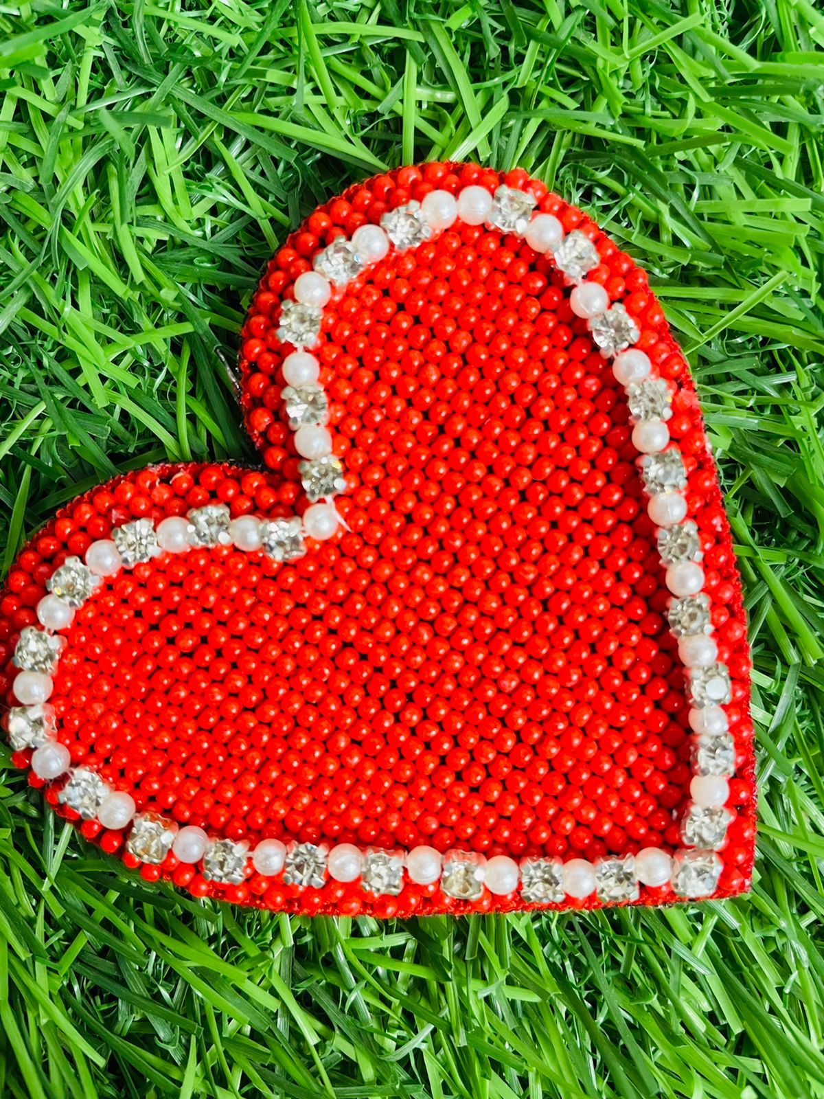 Hearts Of Cards Embroidered Brooch