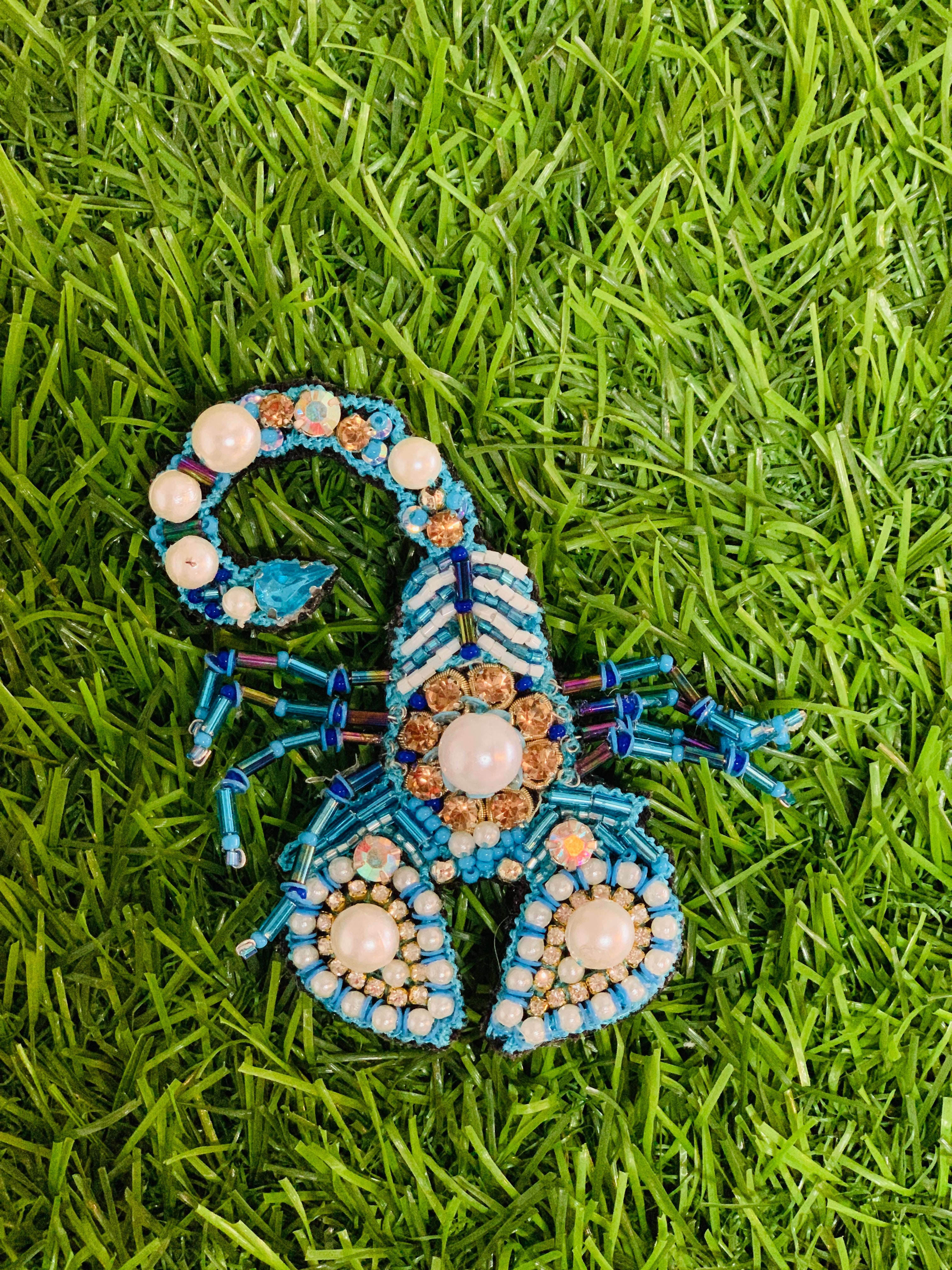 Blue Scorpion Brooch